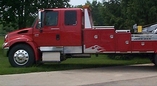 red tow truck